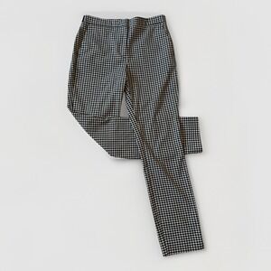 Zara Black White Gingham Slim Pants Women's Small Check Stretch Work Fall Outfit
